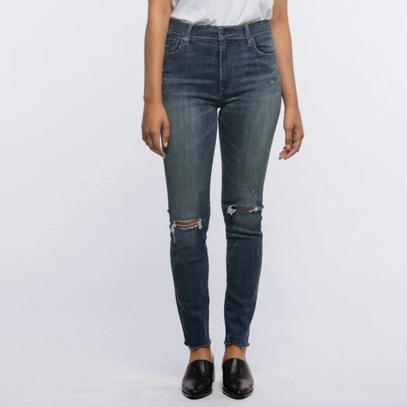 .ABLE The High Rise Distressed Raw Hem Jeans Size 29 - Picture 1 of 4